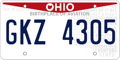 OH license plate GKZ4305