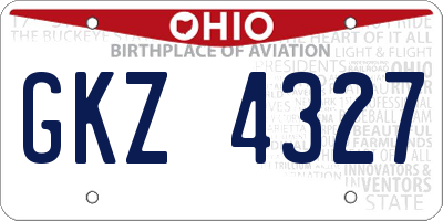 OH license plate GKZ4327