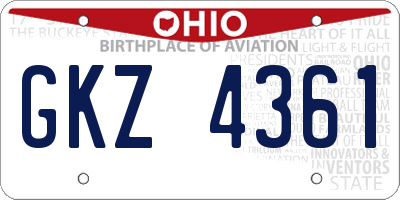 OH license plate GKZ4361