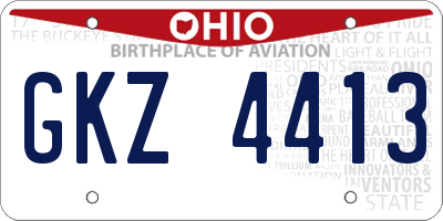 OH license plate GKZ4413