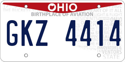 OH license plate GKZ4414