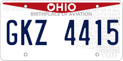 OH license plate GKZ4415