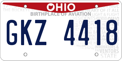 OH license plate GKZ4418