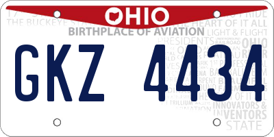 OH license plate GKZ4434