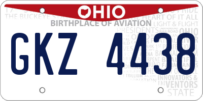 OH license plate GKZ4438