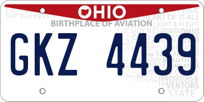 OH license plate GKZ4439