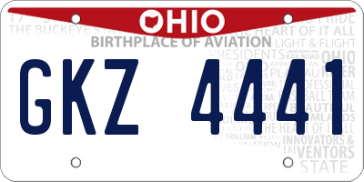 OH license plate GKZ4441