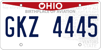 OH license plate GKZ4445