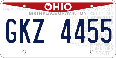 OH license plate GKZ4455