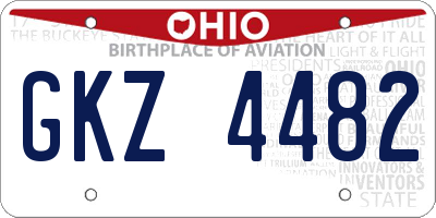 OH license plate GKZ4482