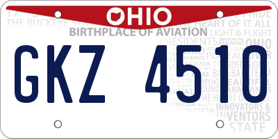 OH license plate GKZ4510