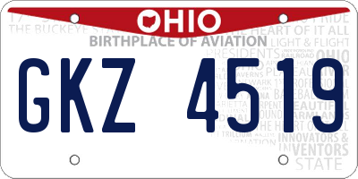 OH license plate GKZ4519