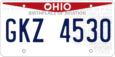 OH license plate GKZ4530