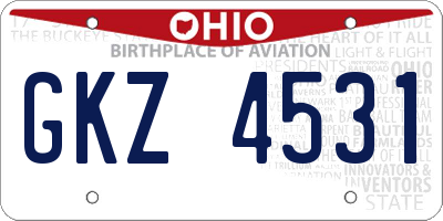 OH license plate GKZ4531