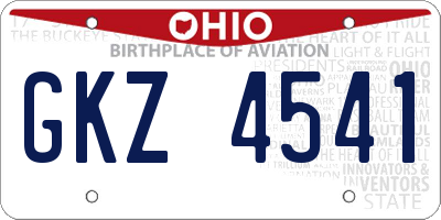 OH license plate GKZ4541
