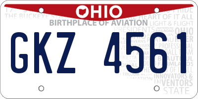 OH license plate GKZ4561