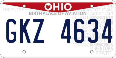 OH license plate GKZ4634