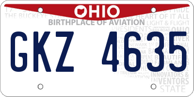OH license plate GKZ4635