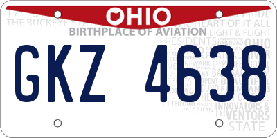 OH license plate GKZ4638