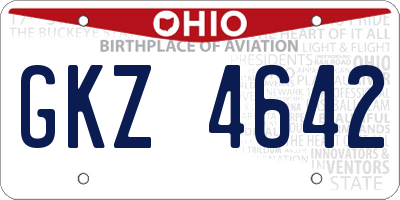 OH license plate GKZ4642