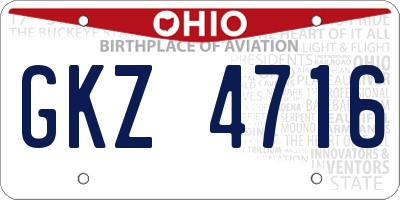 OH license plate GKZ4716