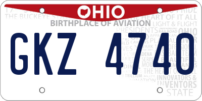 OH license plate GKZ4740