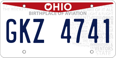 OH license plate GKZ4741