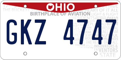OH license plate GKZ4747