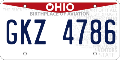 OH license plate GKZ4786