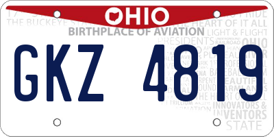 OH license plate GKZ4819