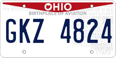 OH license plate GKZ4824