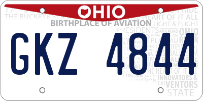 OH license plate GKZ4844