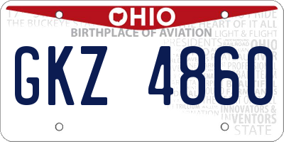 OH license plate GKZ4860