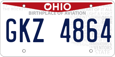 OH license plate GKZ4864