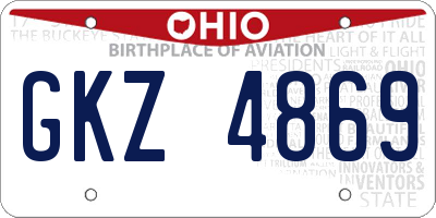 OH license plate GKZ4869
