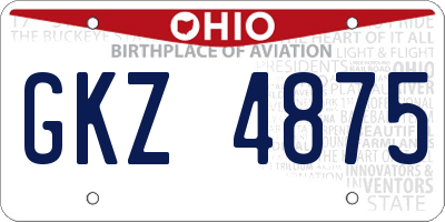 OH license plate GKZ4875