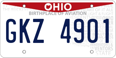 OH license plate GKZ4901