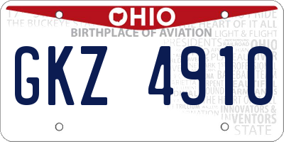 OH license plate GKZ4910