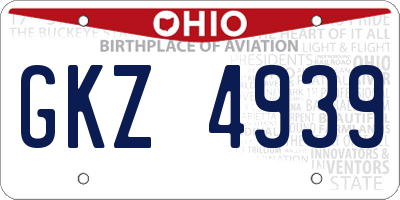 OH license plate GKZ4939
