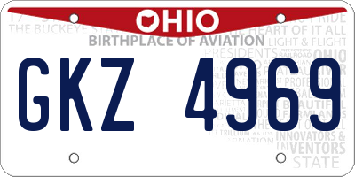 OH license plate GKZ4969