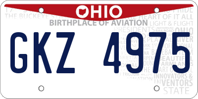 OH license plate GKZ4975