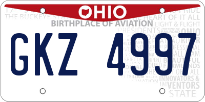 OH license plate GKZ4997