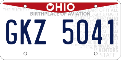 OH license plate GKZ5041
