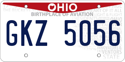 OH license plate GKZ5056