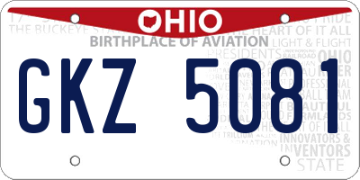 OH license plate GKZ5081
