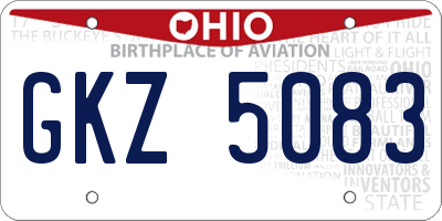 OH license plate GKZ5083