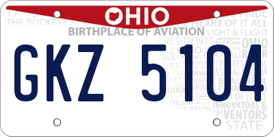 OH license plate GKZ5104