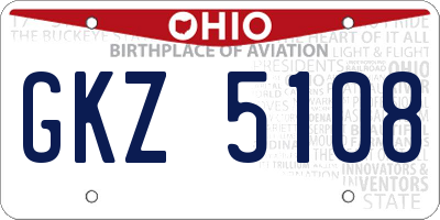OH license plate GKZ5108
