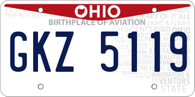OH license plate GKZ5119