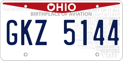 OH license plate GKZ5144